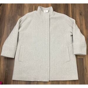 NEW Women J. Crew City Coat wool mid-length collared winter peacoat jacket 22